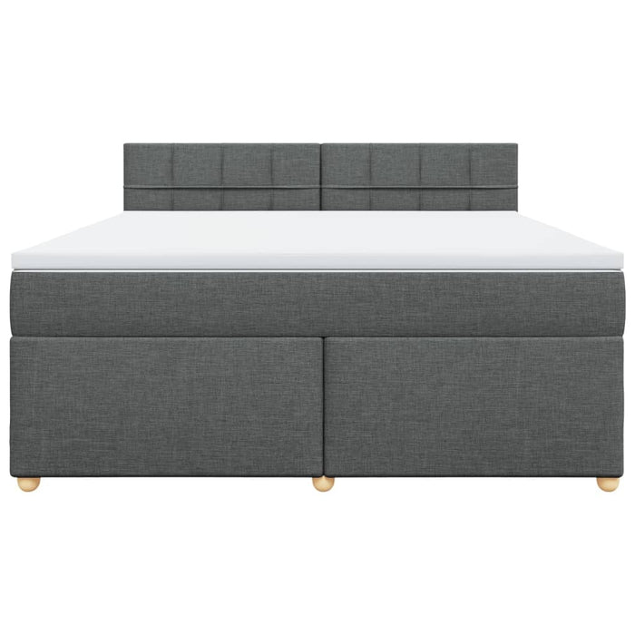 Pat box spring cu saltea, gri închis, 180x200 cm, textil - WALTI WALTI