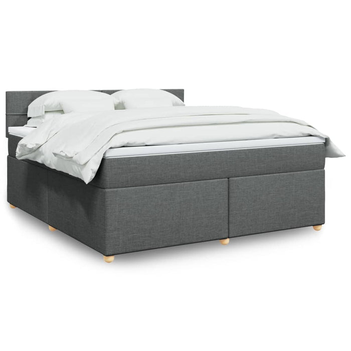 Pat box spring cu saltea, gri închis, 180x200 cm, textil - WALTI WALTI