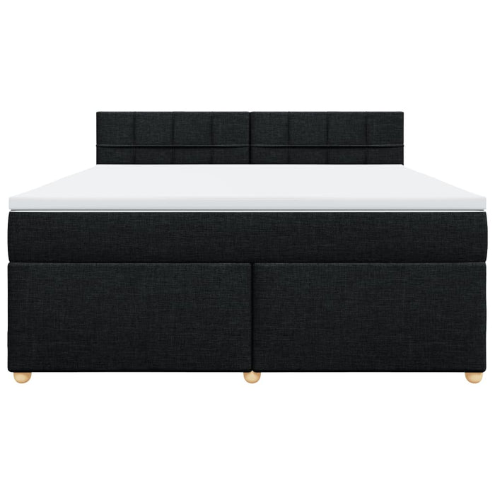 Pat box spring cu saltea, negru, 180x200 cm, catifea WALTI