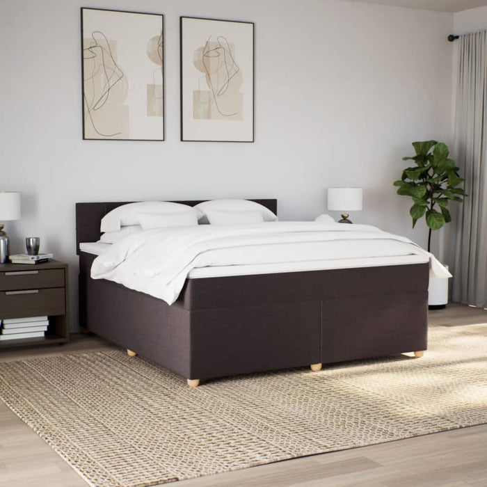 Pat continental cu saltea maro închis 180x200cm material textil - WALTI WALTI