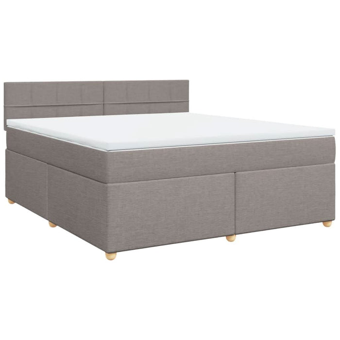 Pat continental cu saltea, gri taupe, 180x200 cm, textil - WALTI WALTI