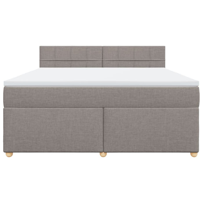 Pat continental cu saltea, gri taupe, 180x200 cm, textil - WALTI WALTI