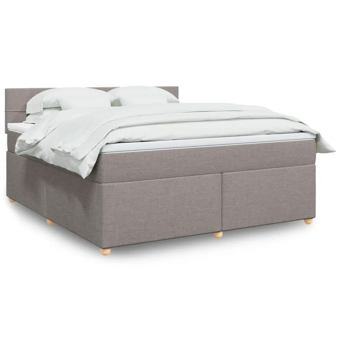Pat continental cu saltea, gri taupe, 180x200 cm, textil - WALTI WALTI