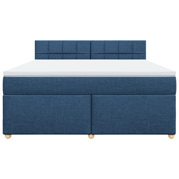 Pat box spring cu saltea, albastru, 180x200 cm, material textil - WALTI WALTI