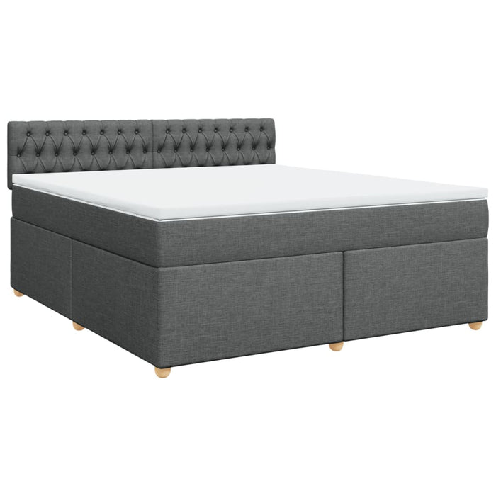 Pat box spring cu saltea, gri închis, 180x200 cm, textil - WALTI WALTI