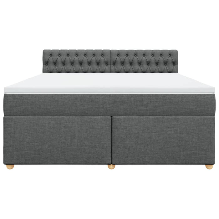 Pat box spring cu saltea, gri închis, 180x200 cm, textil - WALTI WALTI