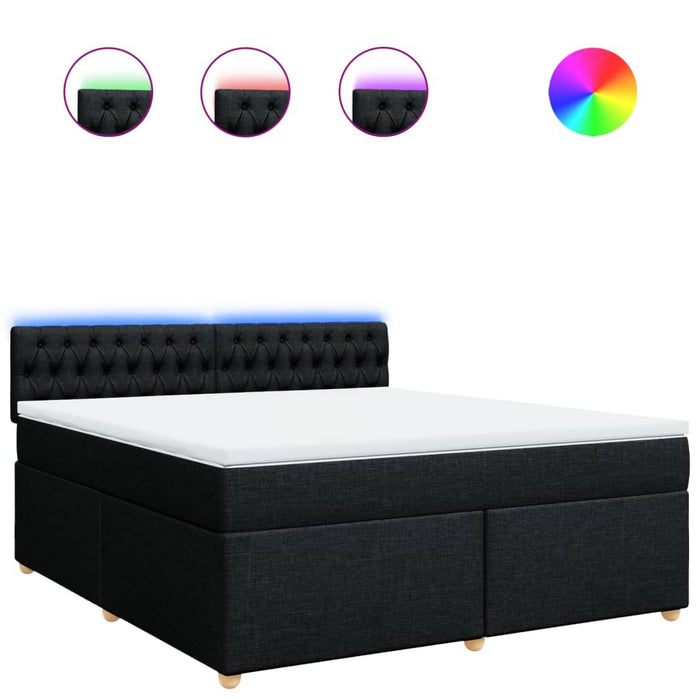 Pat box spring cu saltea, negru, 180x200 cm, catifea - WALTI WALTI