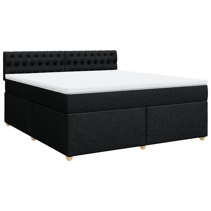 Pat box spring cu saltea, negru, 180x200 cm, catifea - WALTI WALTI