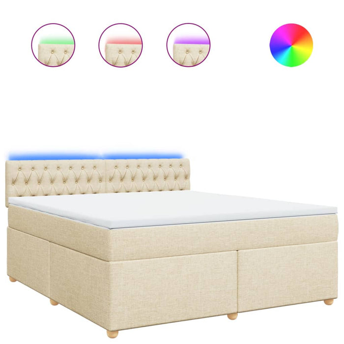 Pat continental cu saltea, crem, 180x200 cm, textil - WALTI WALTI