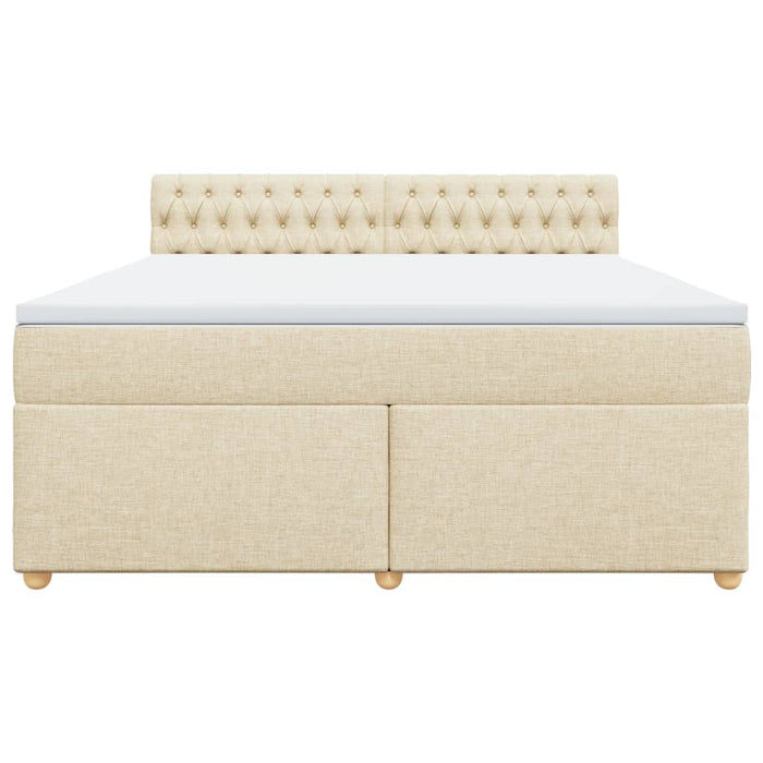 Pat continental cu saltea, crem, 180x200 cm, textil - WALTI WALTI