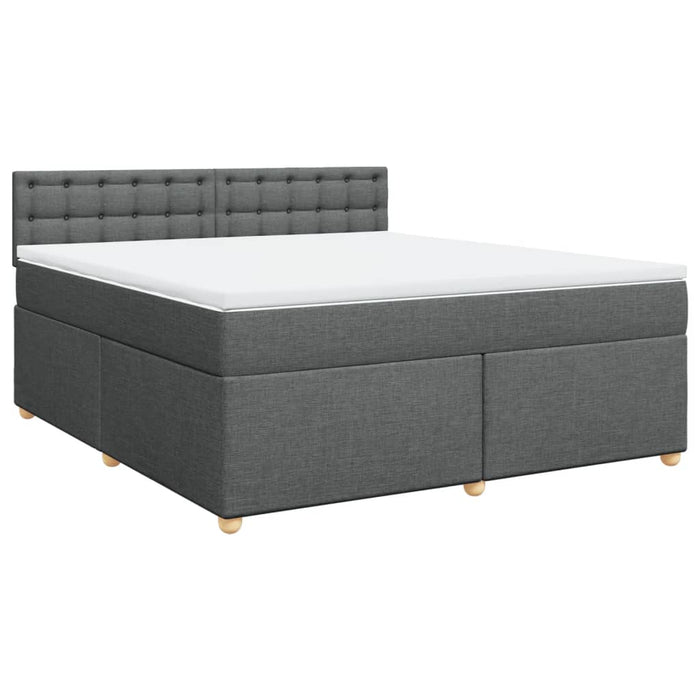 Pat box spring cu saltea, gri închis, 180x200 cm, textil - WALTI WALTI