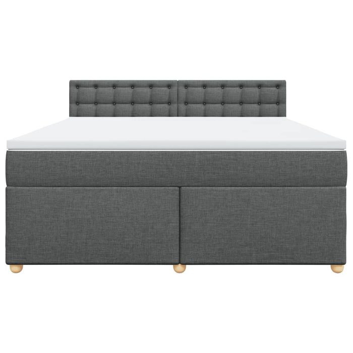 Pat box spring cu saltea, gri închis, 180x200 cm, textil - WALTI WALTI