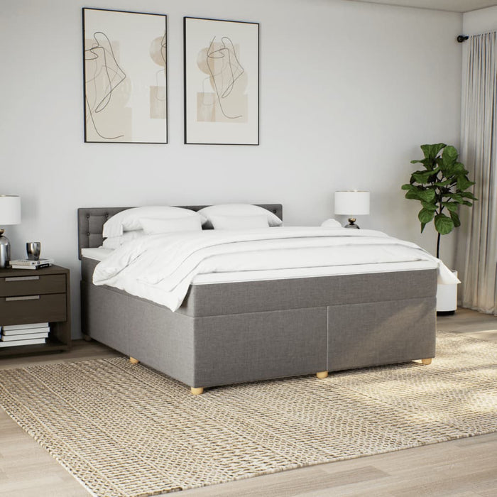 Pat continental cu saltea, gri taupe, 180x200 cm, textil - WALTI WALTI