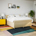 Pat continental cu saltea, crem, 180x200 cm, textil - WALTI WALTI