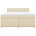Pat continental cu saltea, crem, 180x200 cm, textil - WALTI WALTI