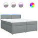 Pat box spring cu saltea, gri deschis, 200x200 cm, textil - WALTI WALTI