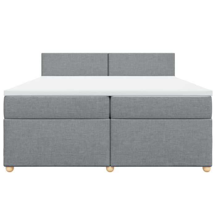 Pat box spring cu saltea, gri deschis, 200x200 cm, textil - WALTI WALTI