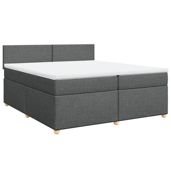 Pat box spring cu saltea, gri închis, 200x200 cm, textil - WALTI WALTI
