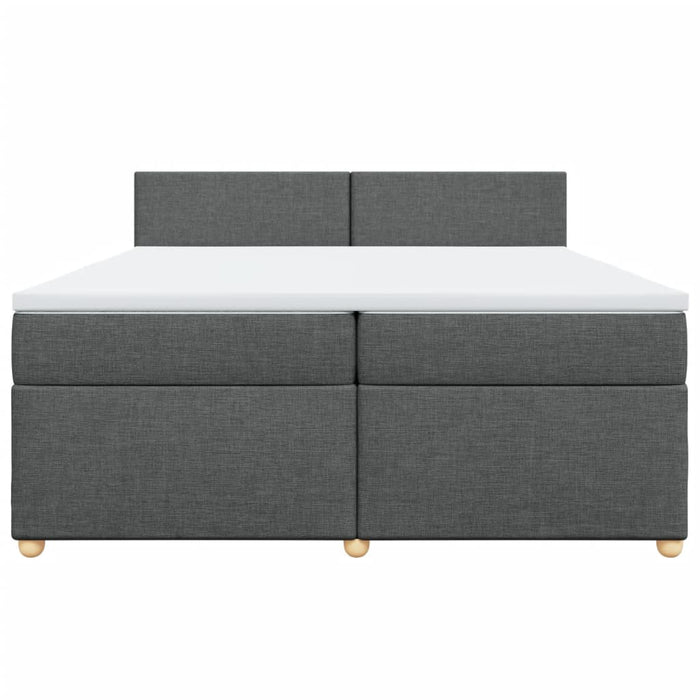 Pat box spring cu saltea, gri închis, 200x200 cm, textil - WALTI WALTI