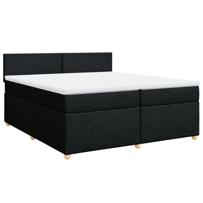Pat box spring cu saltea, negru, 200x200 cm, textil - WALTI WALTI