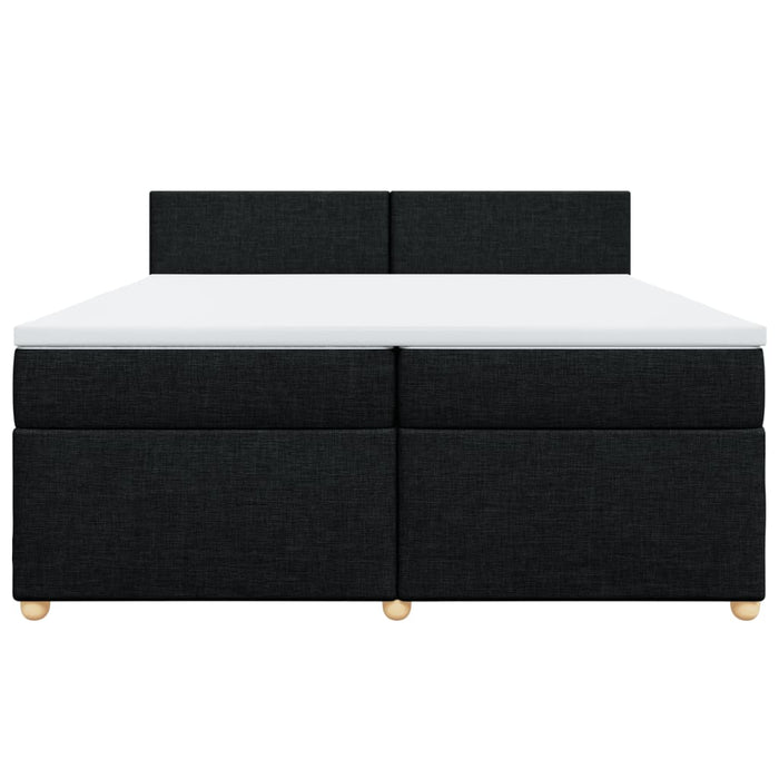 Pat box spring cu saltea, negru, 200x200 cm, textil - WALTI WALTI