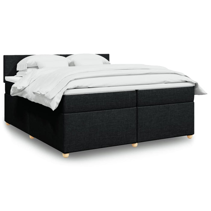 Pat box spring cu saltea, negru, 200x200 cm, textil - WALTI WALTI
