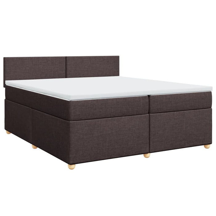 Pat box spring cu saltea, maro închis, 200x200 cm, textil - WALTI WALTI