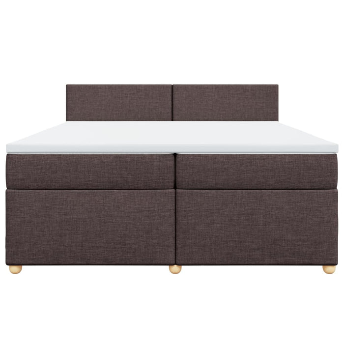 Pat box spring cu saltea, maro închis, 200x200 cm, textil - WALTI WALTI