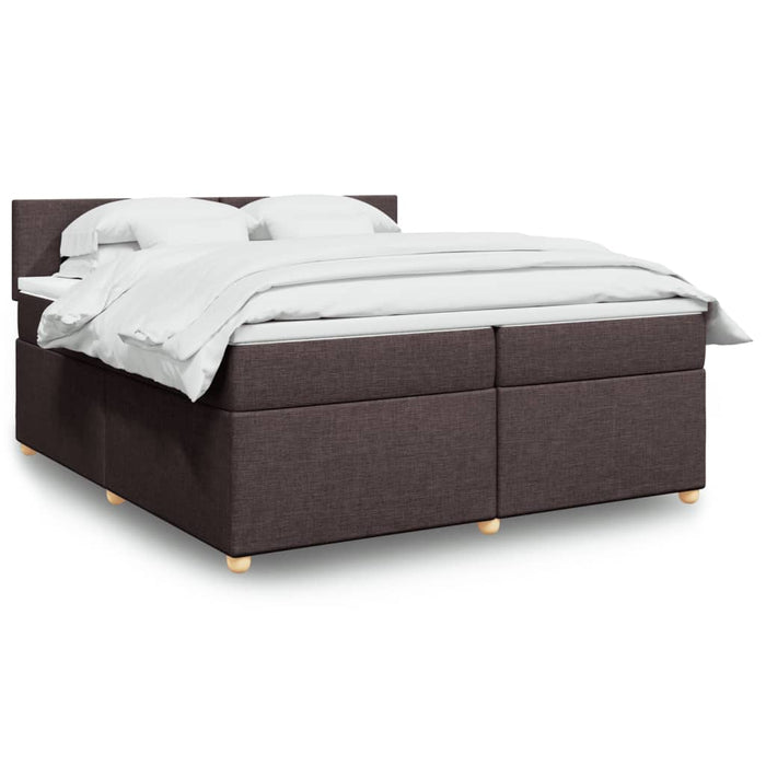 Pat box spring cu saltea, maro închis, 200x200 cm, textil - WALTI WALTI