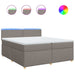 Pat box spring cu saltea, gri taupe, 200x200 cm, textil - WALTI WALTI