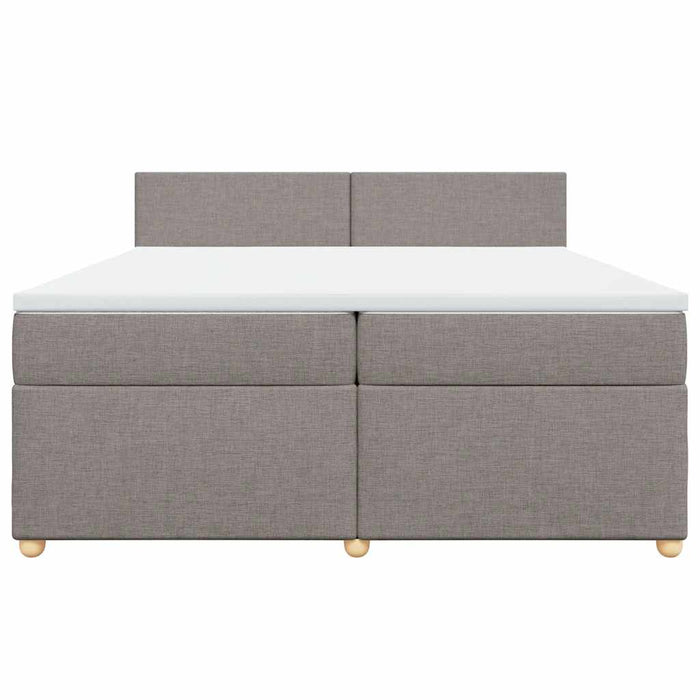 Pat box spring cu saltea, gri taupe, 200x200 cm, textil - WALTI WALTI