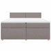 Pat box spring cu saltea, gri taupe, 200x200 cm, textil - WALTI WALTI