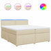 Pat box spring cu saltea, crem, 200x200 cm, textil - WALTI WALTI