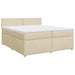 Pat box spring cu saltea, crem, 200x200 cm, textil - WALTI WALTI