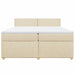 Pat box spring cu saltea, crem, 200x200 cm, textil - WALTI WALTI