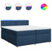 Pat box spring cu saltea, albastru, 200x200 cm, textil - WALTI WALTI