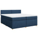Pat box spring cu saltea, albastru, 200x200 cm, textil - WALTI WALTI