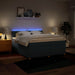 Pat box spring cu saltea, albastru, 200x200 cm, textil - WALTI WALTI