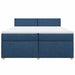 Pat box spring cu saltea, albastru, 200x200 cm, textil - WALTI WALTI