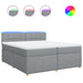 Pat box spring cu saltea, gri deschis, 200x200 cm, textil - WALTI WALTI