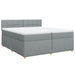 Pat box spring cu saltea, gri deschis, 200x200 cm, textil - WALTI WALTI