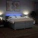 Pat box spring cu saltea, gri deschis, 200x200 cm, textil - WALTI WALTI