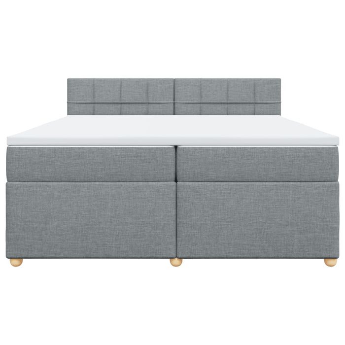 Pat box spring cu saltea, gri deschis, 200x200 cm, textil - WALTI WALTI