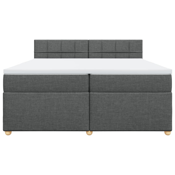 Pat box spring cu saltea, gri închis, 200x200 cm, textil - WALTI WALTI