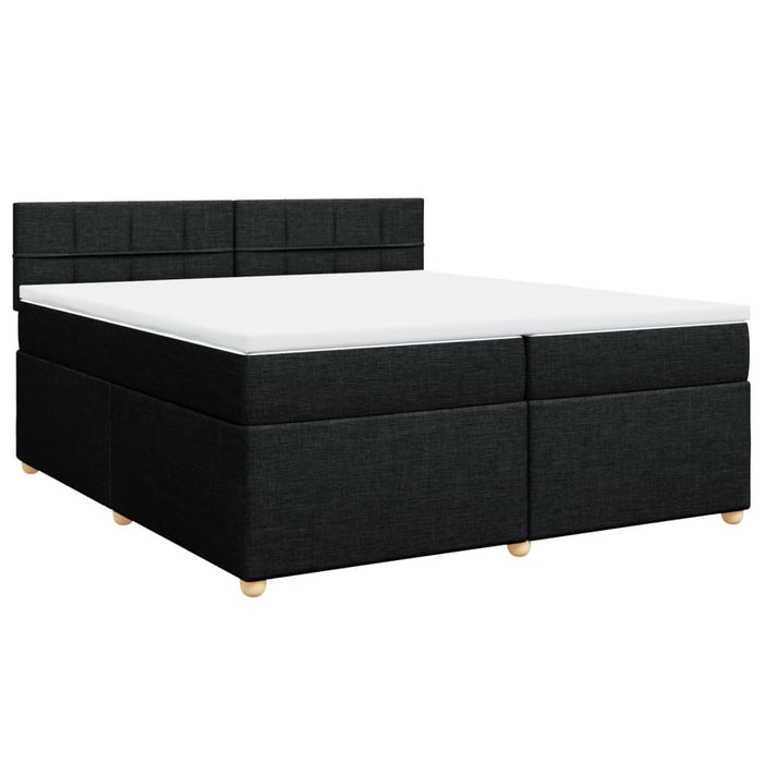 Pat box spring cu saltea, negru, 200x200 cm, textil - WALTI WALTI