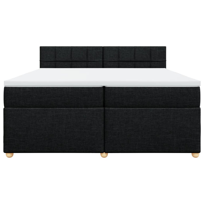 Pat box spring cu saltea, negru, 200x200 cm, textil - WALTI WALTI