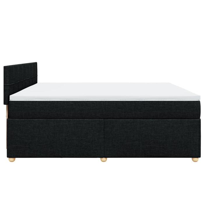 Pat box spring cu saltea, negru, 200x200 cm, textil - WALTI WALTI