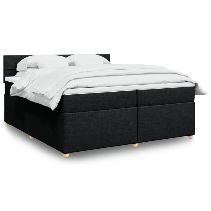 Pat box spring cu saltea, negru, 200x200 cm, textil - WALTI WALTI