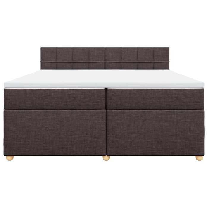 Pat box spring cu saltea, maro închis, 200x200 cm, textil - WALTI WALTI