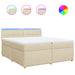 Pat box spring cu saltea, crem, 200x200 cm, textil - WALTI WALTI